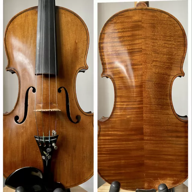 Violon ancien allemand 4/4 spécial et visuellement époustouflant avec étui et arc