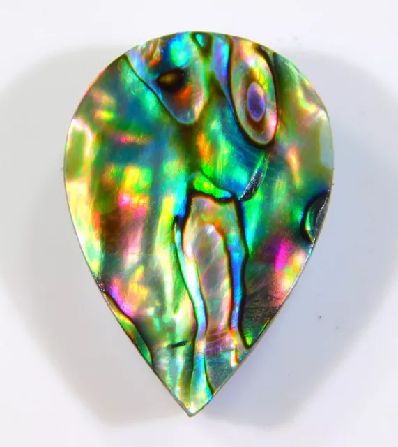 29 CT 100% Naturel Arc-en-Ciel Feu Abalone Coque Poire Cabochon Gemme Ch =3 36