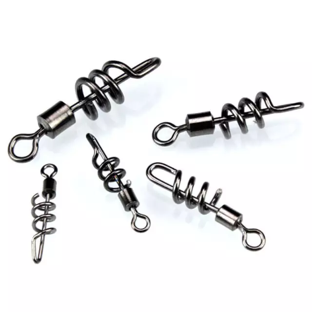 50x 2/4/6/8/10# Fishing Rolling Barrel Swivels Snaps Turn Buckles Quick Connect