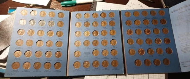 Complete Lincoln Wheat Penny Cent Collection Whitman Album 1941 - 1974 P D S Set