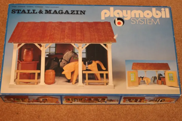 Playmobil 1 Klicky  western Stall & Magazin 3428 vintage boite ************