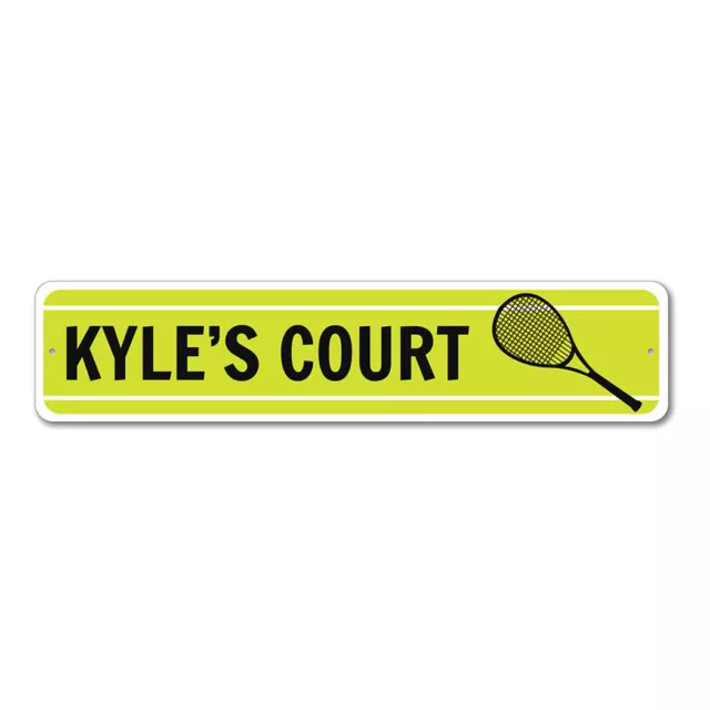 Tennis Sign, Personalized Kid's Room Sign, Custom Tennis Court Metal Wall Decor