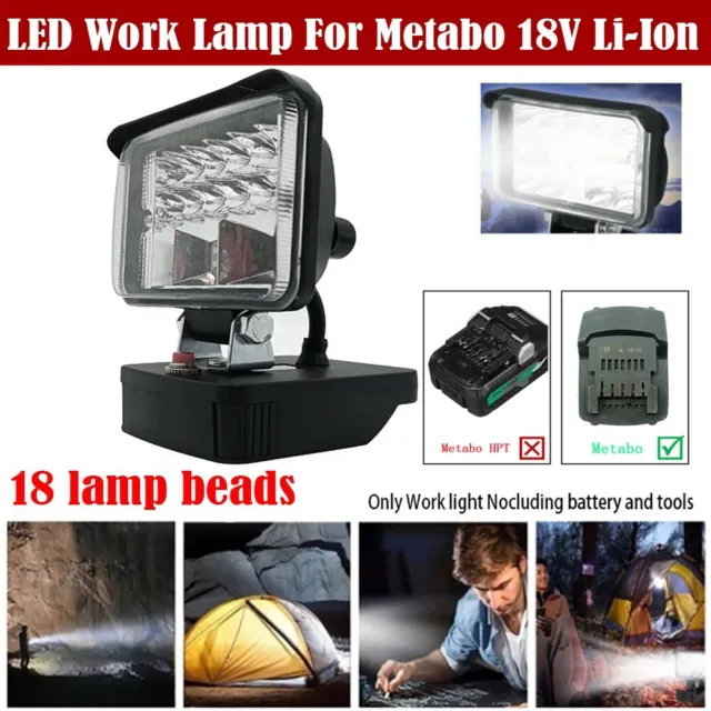 Luz de trabajo LED para Metabo 625367000/625368000/18V LI-ION batería lámpara decorativa