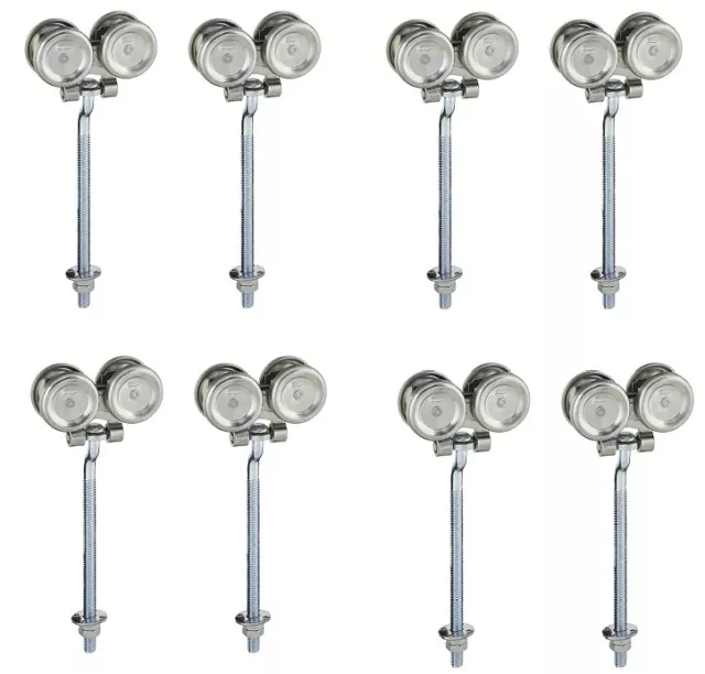 (4) Stanley N174-268 5220 2 pack Zinc Box Rail Barn Door Trolley Hangers Rollers