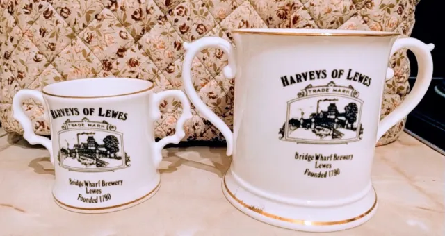 Harveys Brewery Double Handle China Mugs