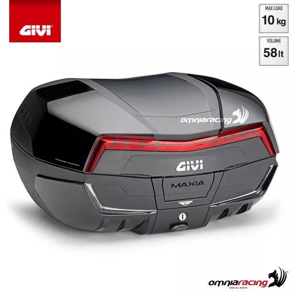 Givi V58NNB Monokey Maxia 5 top case 58 litres in black ABS with black cover