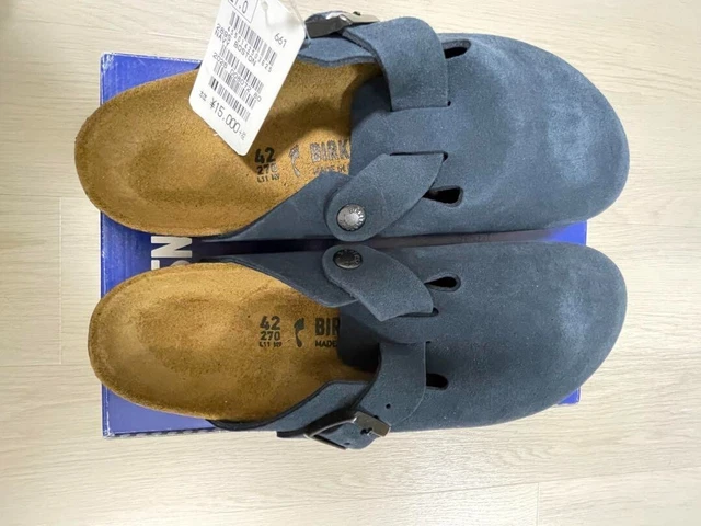 Birkenstock Boston BS Navy Suede Sandals EU 42 JP 27cm