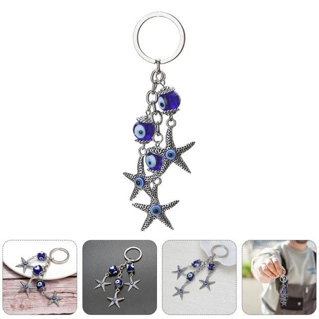 Porte-clés Pendentif Œil Bleu Protection - Décoration Clés/Sac - Accessoire Maison/Voiture - Symbolique Chance Et Éloignement Du Mauvais Œil