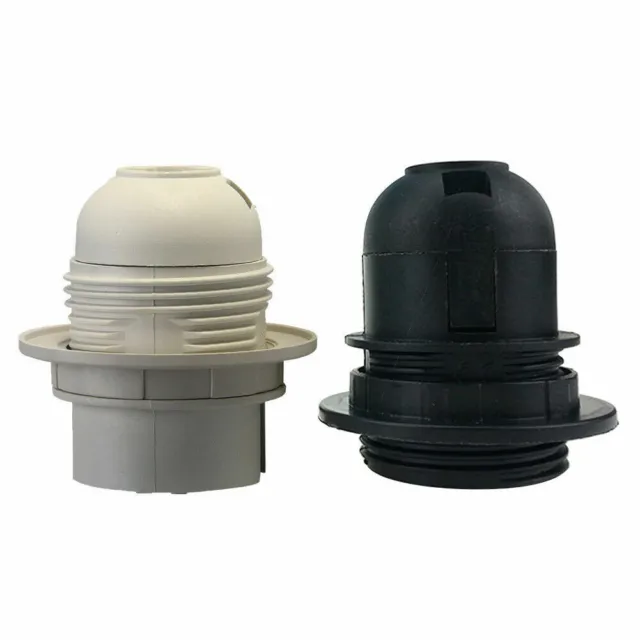 2X Edison Screw E27 M10 Light Bulb Lamp Holder Pendant Socket & Lampshade Collar