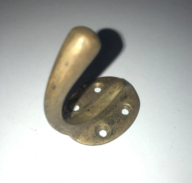 Coat Hook Old Wall Hook Antique Small Brass 2 1/8in