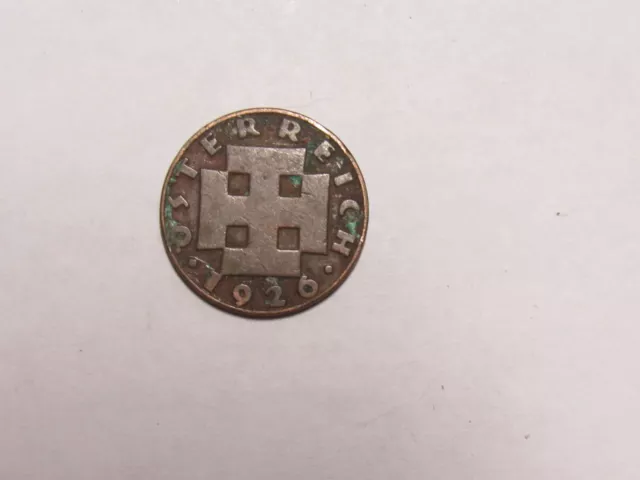 Old Austria Coin - 1926 2 Groschen - Circulated