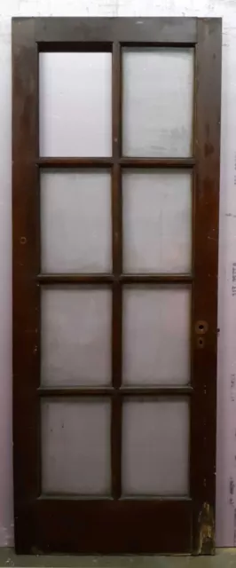 30x80"x1.75" Antique Vintage Old Wood Wooden Exterior French Door Window Glass