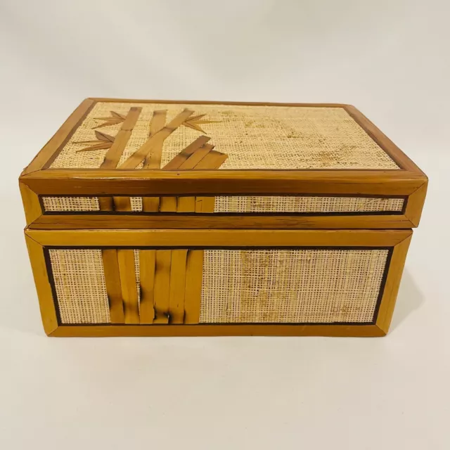 Bamboo Trinket Keepsake Jewelry Box 7 X 5