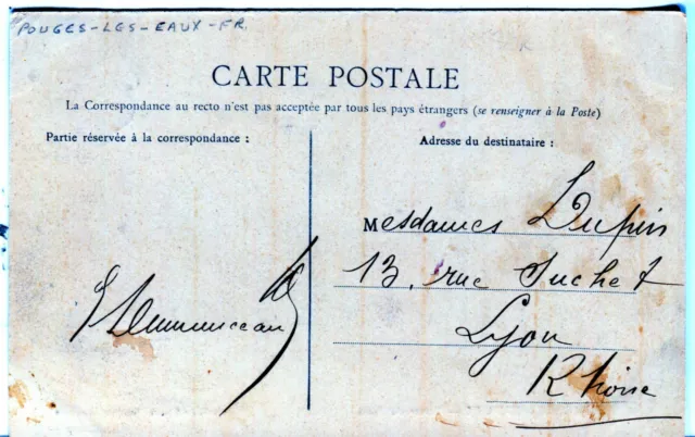 France Pougues-les-Eaux - Rue de Paris 1905 J. L. published postcard 2