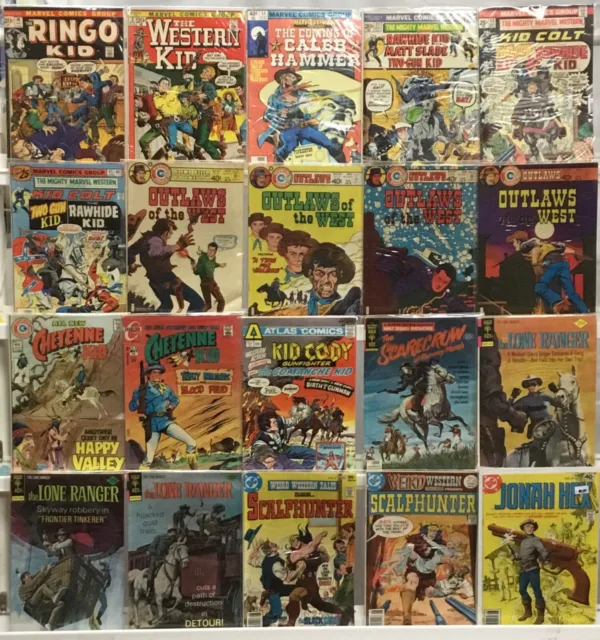 Vintage Western Comic Book Lot of 20 Issues - Jonah Hex, Lone Rangers, Ringo Kid