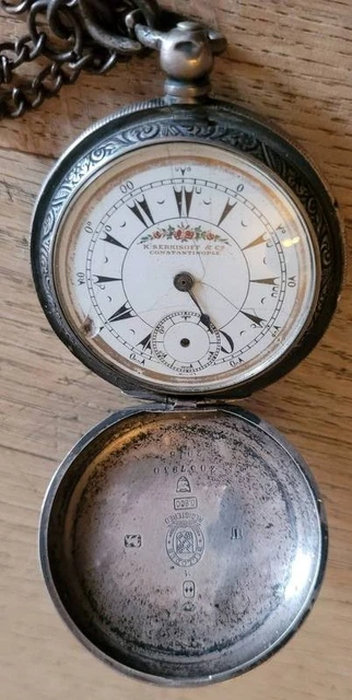 Montre De Poche Admira En Argent 800 Avec Porte-photo - Occasion, Mouvement Quartz, Chaîne Incluse