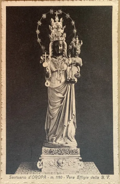 Cartolina Santuario di Oropa Biella Madonna viaggiata