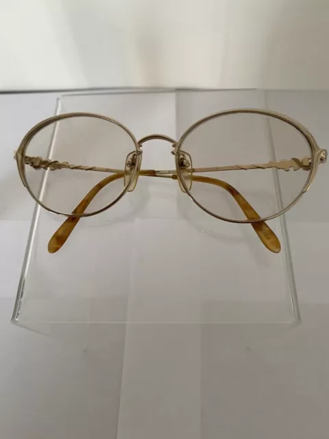 Ancienne monture  de lunette femme SEIKO Dorée ornée fleurs