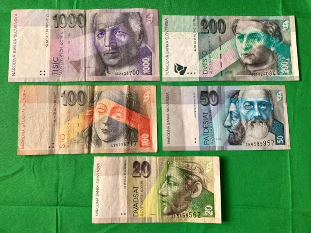 Banknoten Slowakei 1370 Kronen Papiergeld Slovensko Geld 1370 Korun