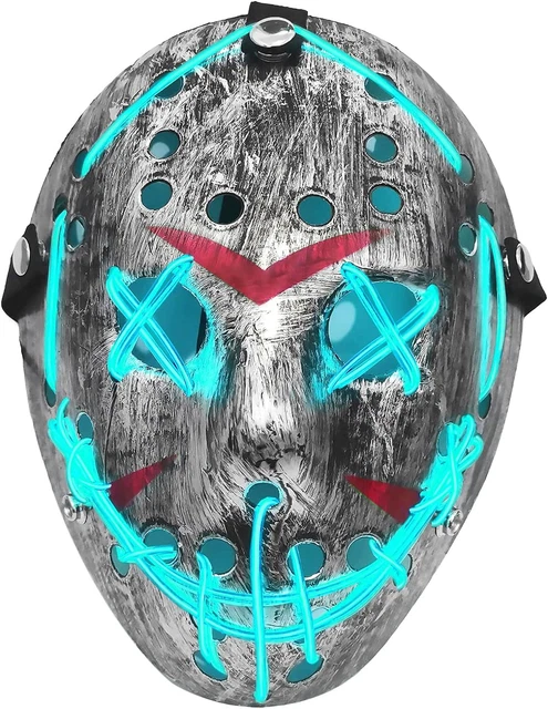 Jason Voorhees Costume Mask Led Purge Mask Light up Scary Halloween