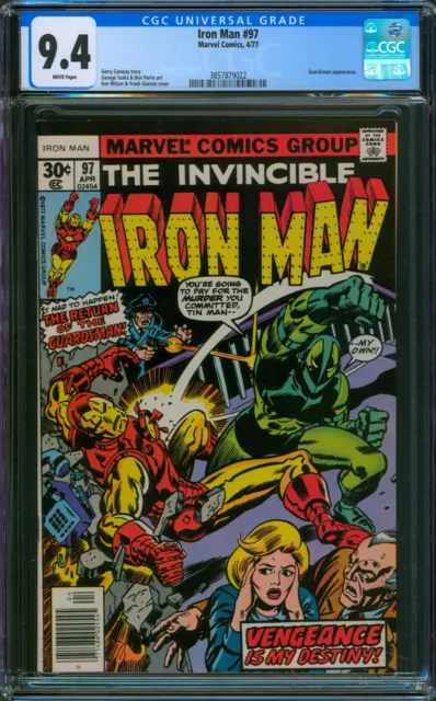 Invincible Iron Man #97 CGC 9.4 NM Wp Vs. Guardian Marvel Comics 1977 Tony Stark