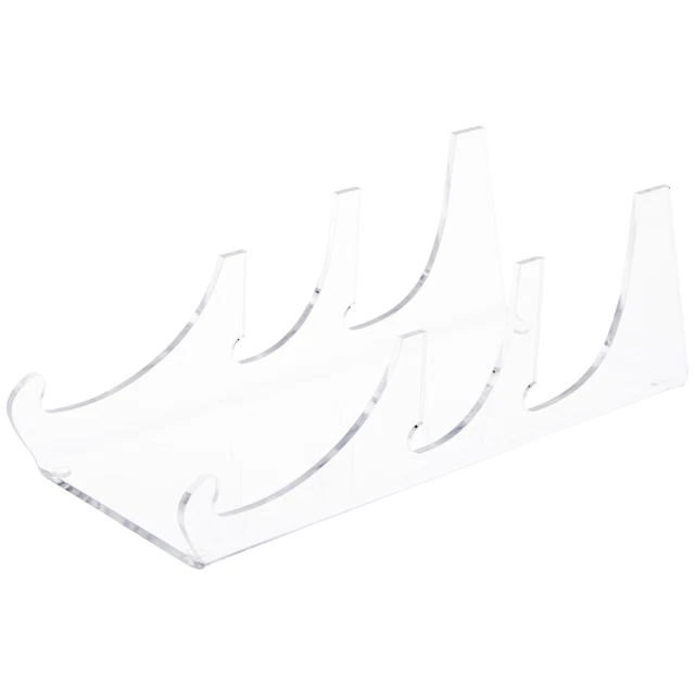 Plymor Acrylic 3 Piece Place Setting Display Holder, 3.25" H x 3.5" W x 8.75" D