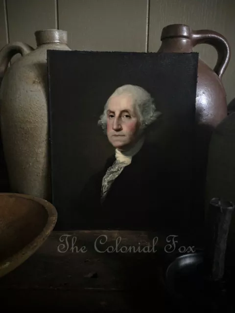 George Washington Colonial Reproduction Portrait 8x10  Primitive Early American