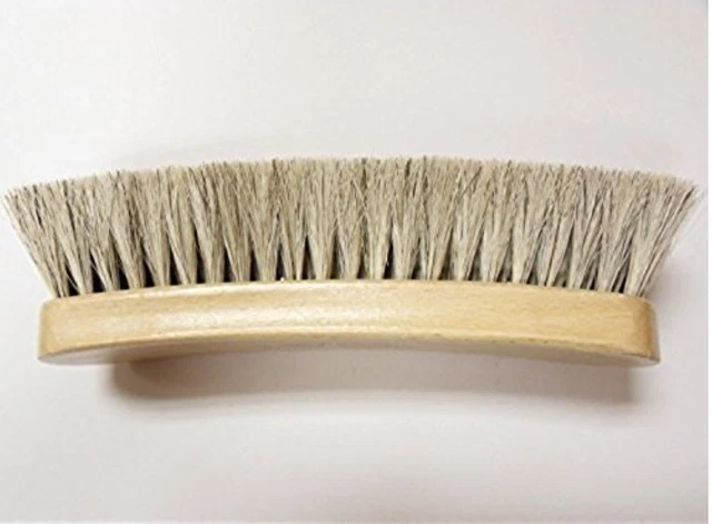 Large Professional Boot/Shoe Shine/Buff Brush - 100% Horsehair 8" Long - BLONDE