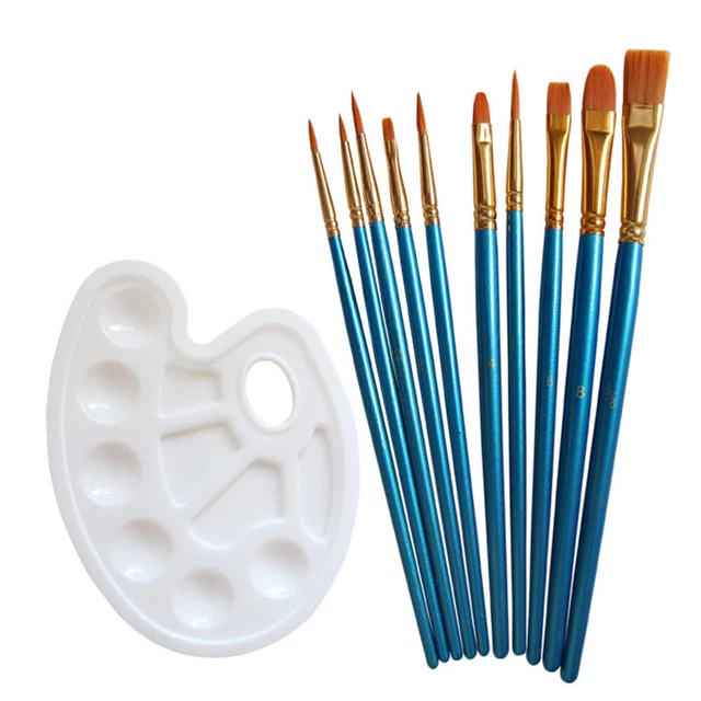 10 pincel de pintura de madera para niños principiantes acuarela herramienta de dibujo