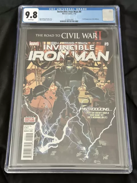 Marvel Comics Invincible Iron Man #9 7/16 1st Appearance Riri Williams CGC 9.8