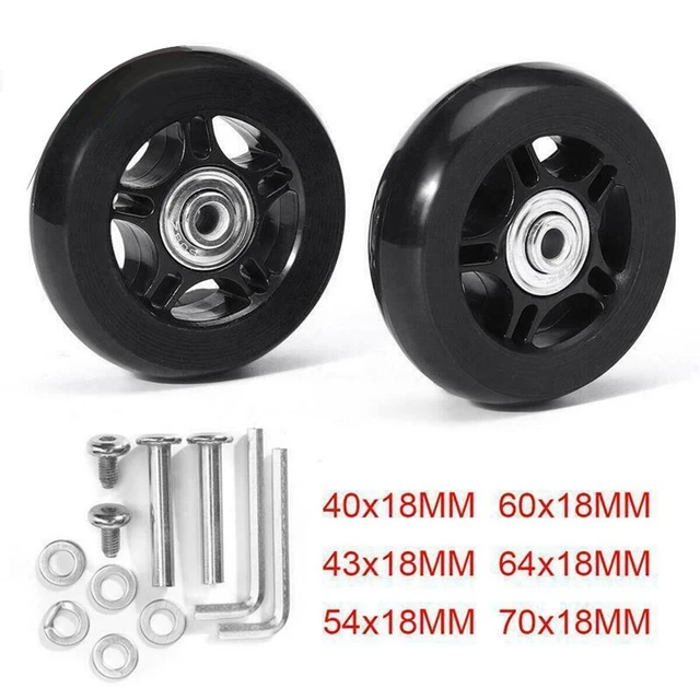 Kit De Roues De Remplacement Pour Valise - 2 Roues Silencieuses 40mm - Inclut Essieux, Vis Et Clés - Facile à Installer