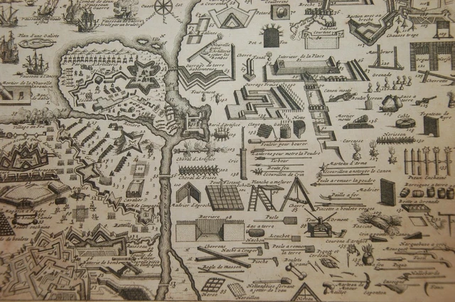 1735. Display Of Military Equipment For And And Sea. Archtecture Militaire