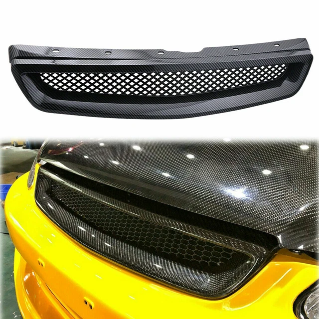 CARBON FIBER MESH ABS Front Hood Grill For 9900 Honda Civic EK JDM