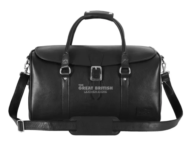 Handmade Large Leather Duffle Weekend Bag Travel Gym Luggage Black Holdall Bag