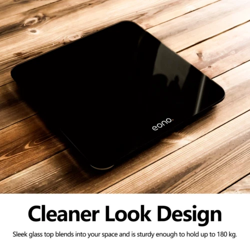 Marca Amazon - Escalas de baño Eono Escala de pesaje digital con 280 mm, negra