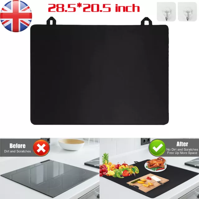28.5*20.5 inch Stove Top Covers Heat Resistant Glass Top Stove Cover Black  UK