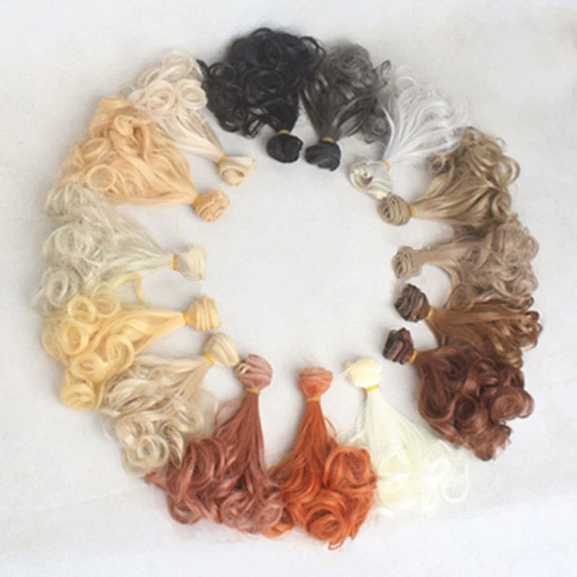 for BJD SD DIY Hair Wigs Heat Fiber Hair Wefts Curly Hair Extensions