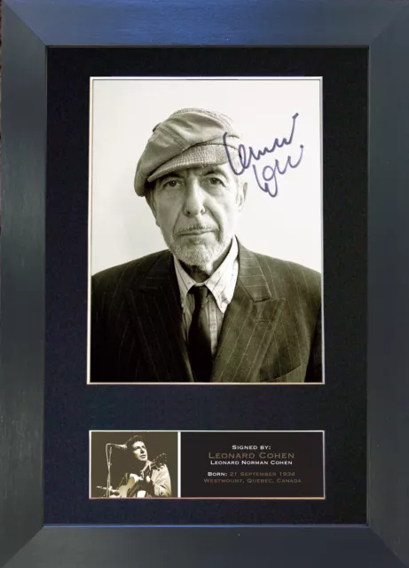 LEONARD COHEN Signed Mounted Reproduction Autograph Photo Prints A4 547