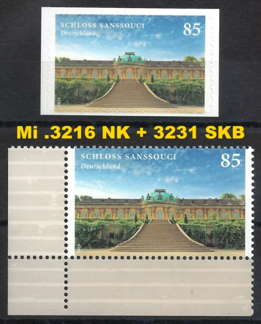 E.1 - Rfa Fédéral 2016 Château Sanssouci Mi.3216 NK + 3231 SKB Neuf