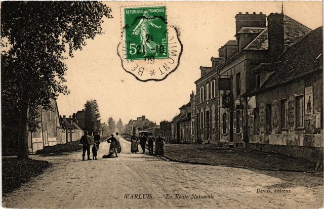 CPA Warlus - La Route Nationale (259611)