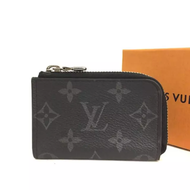 Louis+Vuitton+M69533+Monogram+Eclipse+Reverse+Canvas+Coin+Card+Holder+RARE  for sale online