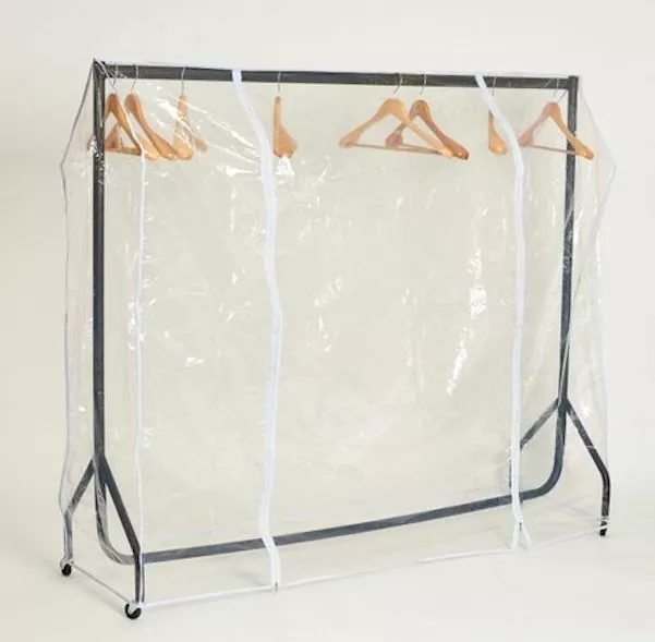 5Ft Clear Heavy Duty  Garment Rail Cover 1Zip Display Retail Shop Fittings
