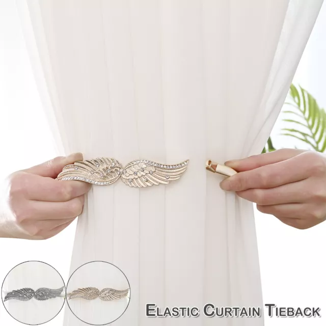 2 PCS Wings Curtain Tiebacks Tie Backs Buckle Clips Holdbacks Window Accessories