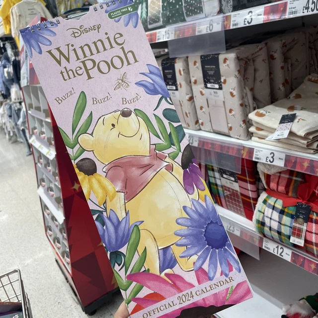 2024 SLIM CALENDAR Disney Winnie the Pooh Sketch Wall Hanging Slim