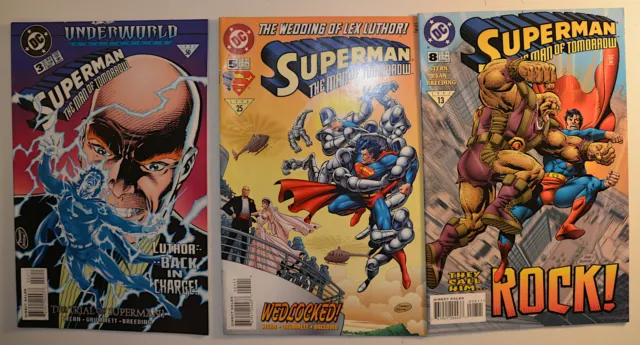 Superman Man of Tomorrow Lot of 3 #3,5,8 DC Comics (1995) 1st Print Comic Books