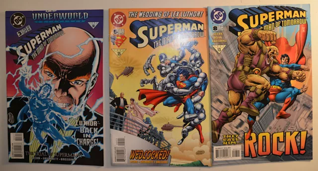 Superman Man of Tomorrow Lot of 3 #3,5,8 DC Comics (1995) 1st Print Comic Books