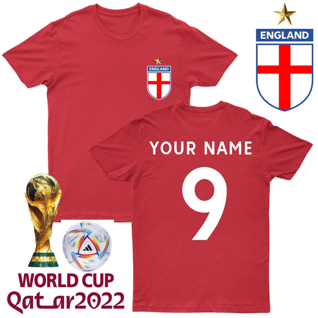 PERSONALISED ENGLAND FOOTBALL Cotton Kids T Shirt Tee Top2 £7.59