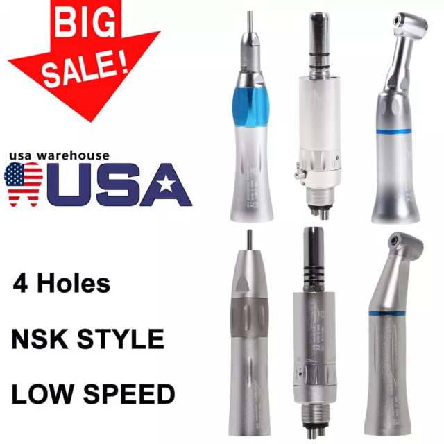 Dental Low Speed Handpiece Inner/External WATER Spray Push Button Contra angle