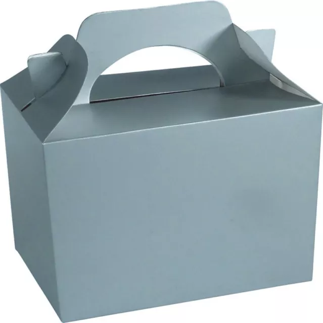 15 x SILVER PARTY FOOD BOXES - Loot Lunch Cardboard Gift Children's Kids.