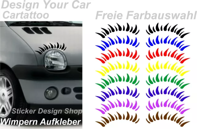 TWINGO WIMPERN AUTOAUFKLEBER Stiker Tuning Aufkleber Auto Beetle Mini Lupo  Clio EUR 4,99 - PicClick DE